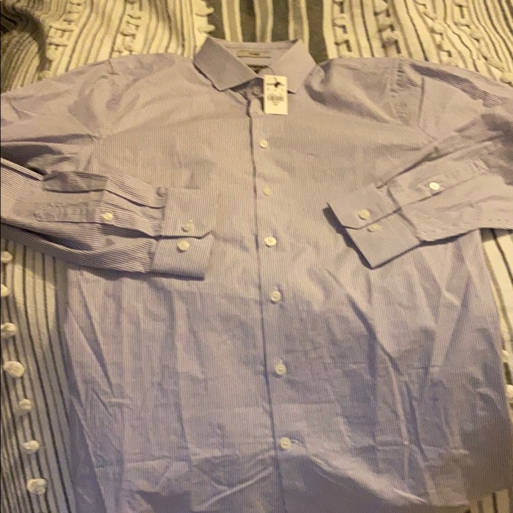Express Men’s Purple Striped Dress Shirt